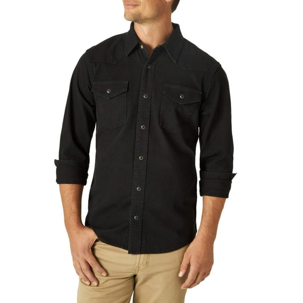 Wrangler Men's Premium Slim Fit Denim Shirt - Walmart.com