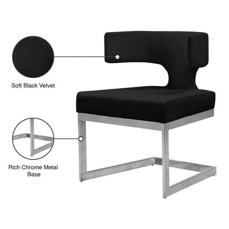 Meridian Furniture Alexandra Velvet Dining Chair - Chrome Meridian Furniture Alexandra Velvet Dining Chair - Chrome