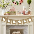 thumbnail image 3 of Easter Bunny Burlap Wreath Decoration with Banner Flag Raising Party Set for Spring Celebration, 3 of 7