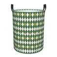 thumbnail image 6 of Lsque Light Green Squares pattern Laundry Hamper Basket, Tall Woven Rope Hamper Basket for Clothes, Lightweight Storage Basket, Collapsible Waterproof-Small, 6 of 8