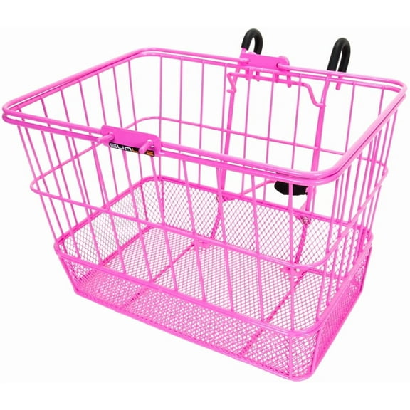 Sunlite Bicycle Front Basket Mesh Lift Off Carrier PINK Cruiser Commuter Bike