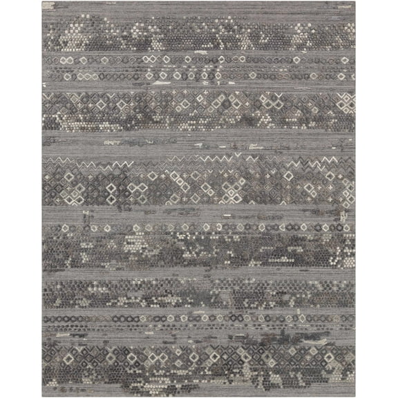 Hauteloom Galchutt Living Room, Bedroom Area Rug - Transitional - Charcoal, Gray, Light Gray - 2' x 3'