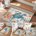 thumbnail image 6 of 2x3 Door Mat Rug, Sea Turtle Coastal Non-Skid Rubber Backing Large Rectangle Rugs - Living Room Bedroom Home Office, Vintage Beach Coral Starfish Nautical Indoor Floor Mat Carpets Washable Rug, 6 of 9