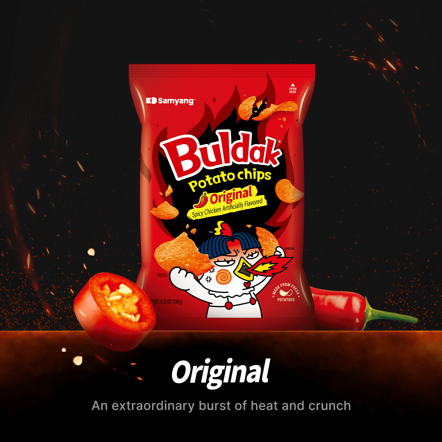 Buldak Original Potato Chips 120g