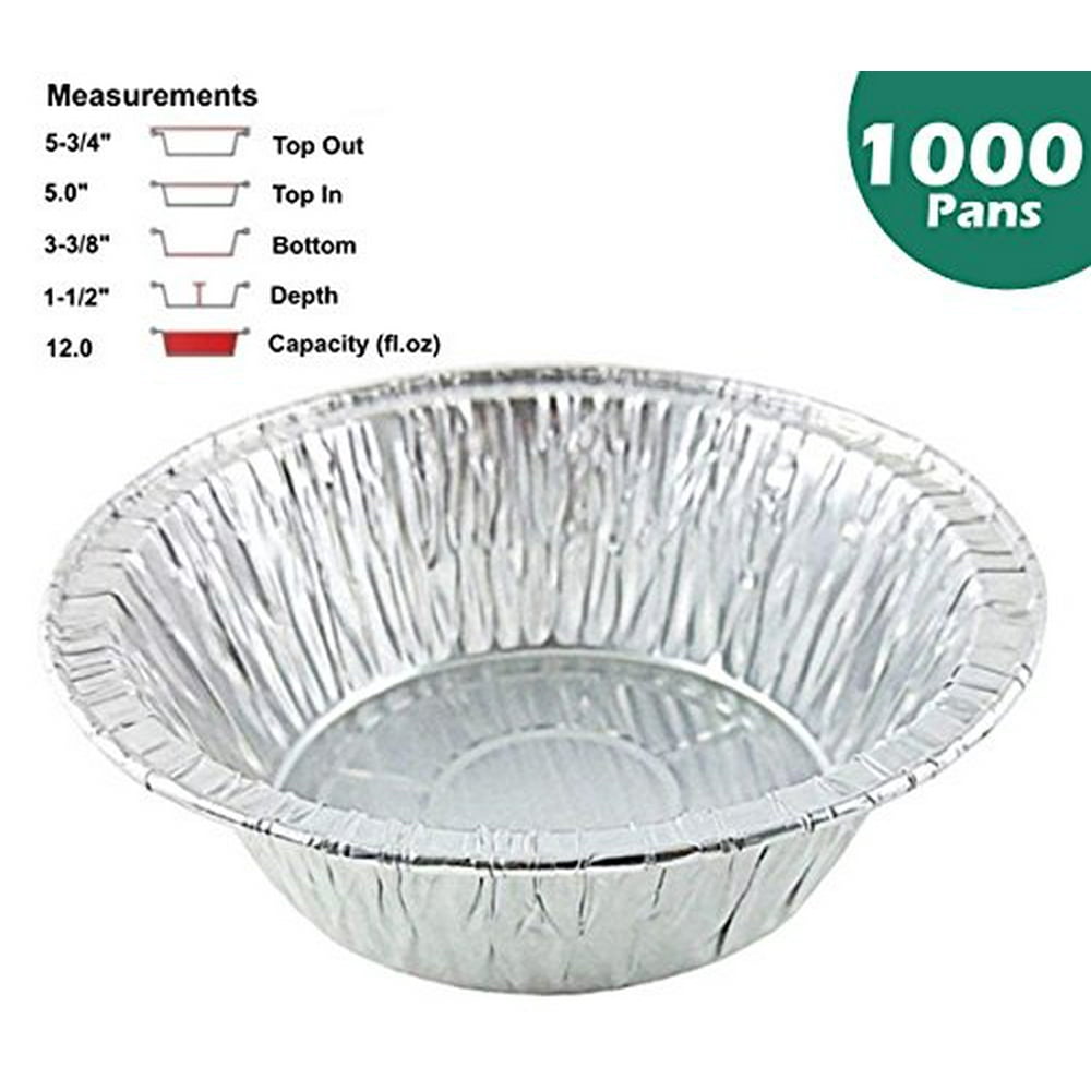 Pactogo 5 3/4" Aluminum Foil Meat Pot Pie Pan Disposable 12 oz. Cooking Baking Tin Heavy Duty