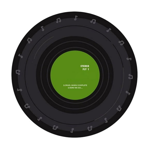 Qiweii Vinyl Record Shaped Round Crystal Velvet Rug，Absorbent Mat for Bedroom Floor and Entryway