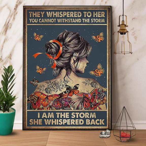 Cure Girl Butterfly I Am The Storm She Whispered Back Paper Poster No Frame Matte Wall Art Decor 11 x 17 Inch Poster