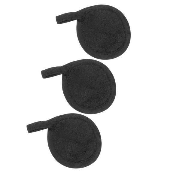 Vocoste Soft Flannel Pads Reusable Makeup Remover Pads Facial Cleansing Pad for Most Skin Types Black 3 Pcs