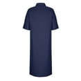 thumbnail image 4 of BUIGTTKLOP Cotton Linen Summer Dresses for Women Button down Shirt Dress Short Sleeve Tunic Shirts Long Beach Cover ups Dresses, 4 of 5