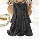 thumbnail image 1 of mfyjkho Vestidos para mujer, Mono de sudadera de manga larga con cuello redondo y bolsillos plisados en la espalda de color liso para mujer, falda larga Vestidos festivos para mujer m, 1 of 6
