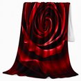 thumbnail image 2 of Red Rose Spiral with Black Shadow Petals, Romantic Botanical Floral Motif for Flower Lovers, Valentine's Day Gift, Cozy Flannel Blanket for Bedroom and Reading Nook, Elegant Home Decor, 2 of 9