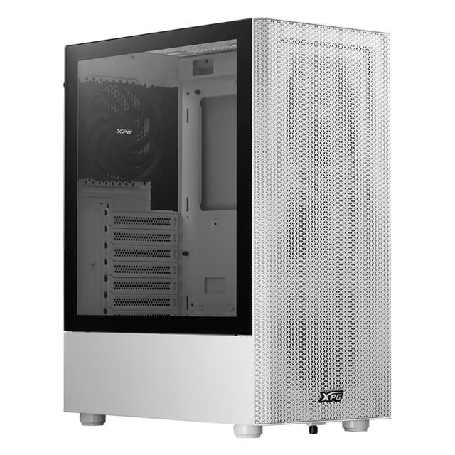 Gabinete Gamer XPG VALOR MESH ATX Media Torre 4 FAN Cristal Templado Blanco blanco
