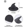 thumbnail image 4 of Luxtrada Women Witch Hat Sheep Wool Christmas Halloween Foldable Costume Ball Sun Cap Caps Knitted Wizard's Bucket for Winter (Khaki), 4 of 8