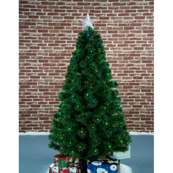 CHRISTMAS TREE FIBER OPTIC MULTI-COLOUR STAR LED