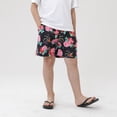 thumbnail image 2 of CPNG Children's Boys Summer Casual Shorts Chinese Flower Graphic Printed Shorts Elastic High Waist Loose Fit Shorts(Black,5-6 Years), 2 of 7