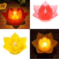 thumbnail image 3 of Velas de té LED de loto, velas, lámpara de loto budista, decoración, elección de color rojo, 3 of 9