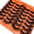 thumbnail image 2 of Mink Lashes Fluffy 20mm 25 mm Big Long EyeLashes D Curl 3D Dramatic Thick 8D Volume Faux Mink Eyelashes Full Strip False Super Soft Lahses Pack YH203, 2 of 17