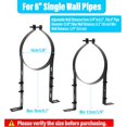 thumbnail image 2 of Support de Tuyau de Cheminée 6 Pouces en Acier Inoxydable, Pince pour Doublure de Conduit, Pince de Fixation de Suspension Robuste et Ajustable, Accessoire Portable pour Poêle, Sangle d'Aération Murale, 2 of 6