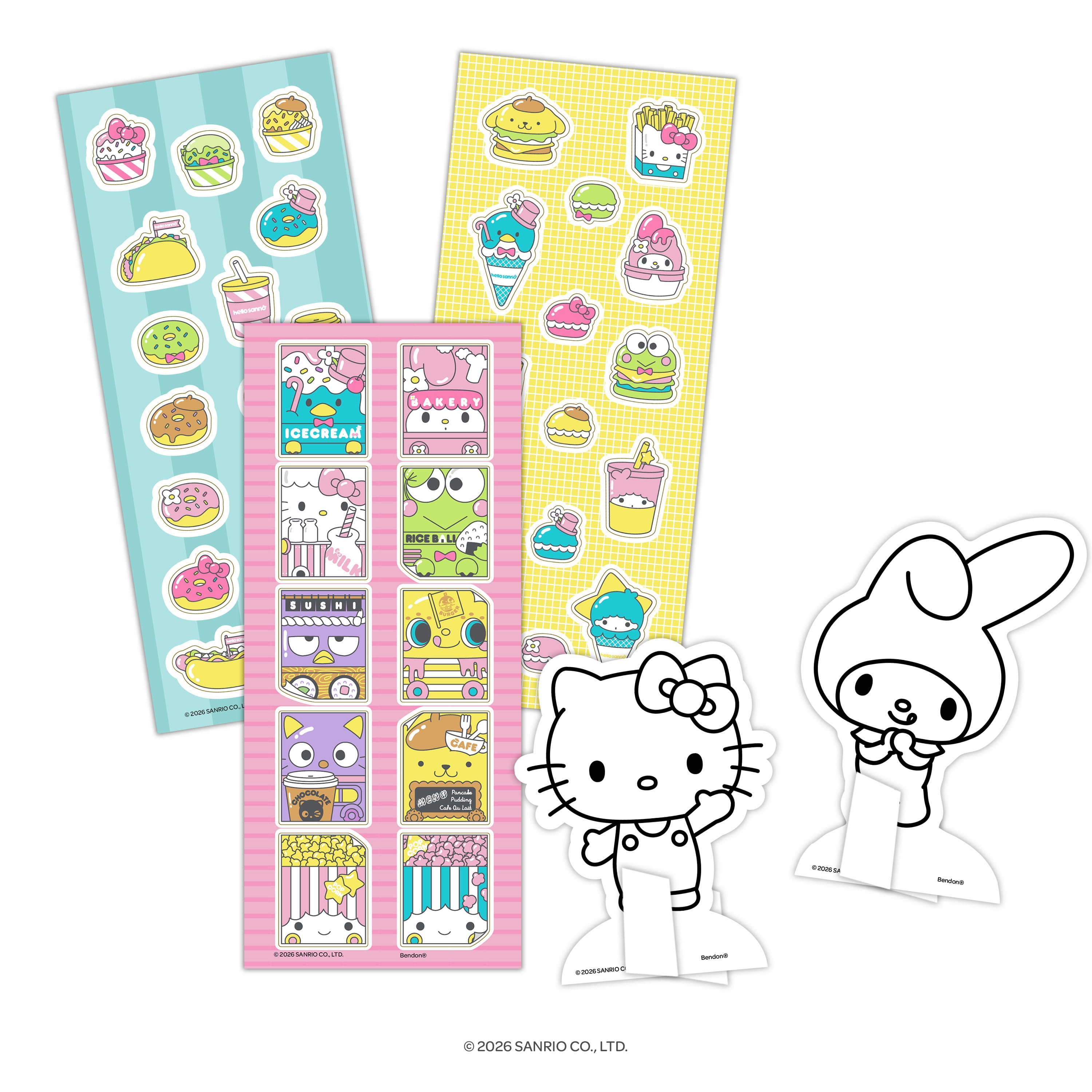 Hello Kitty Gift Set with Coloring Book, Posters, Stickers, Crayons, Punch-Out Characters