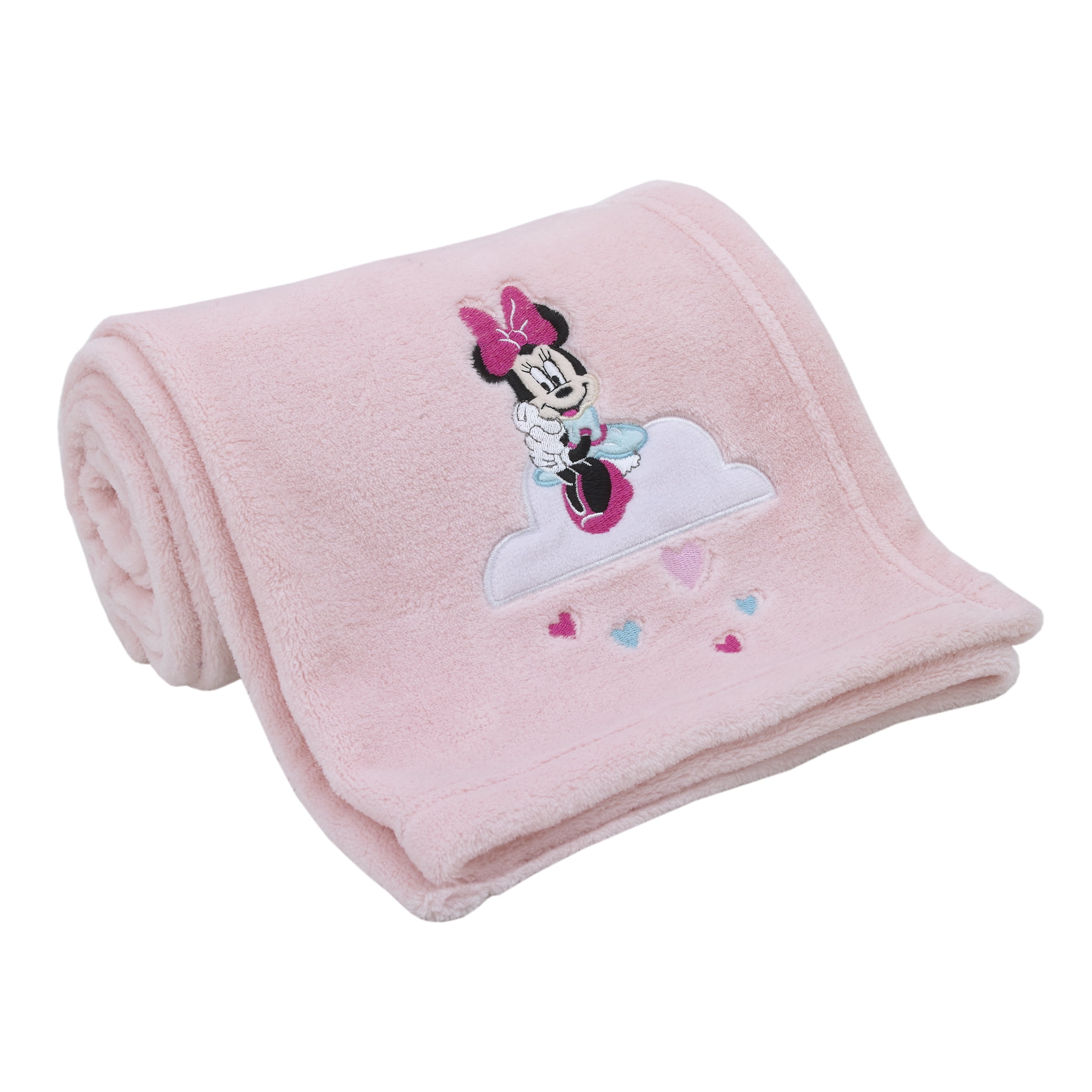 NEW Golden Polka Dot Pink Baby Blanket Warm & Fluffy Super Soft 