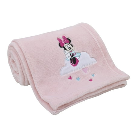 Disney Minnie Mouse Be Happy Polyester Baby Blanket, Crib, Pink