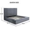 thumbnail image 4 of Pemberly Row Queen Velvet Tufted Upholstered Storage Platform Bed in Gray, 4 of 10