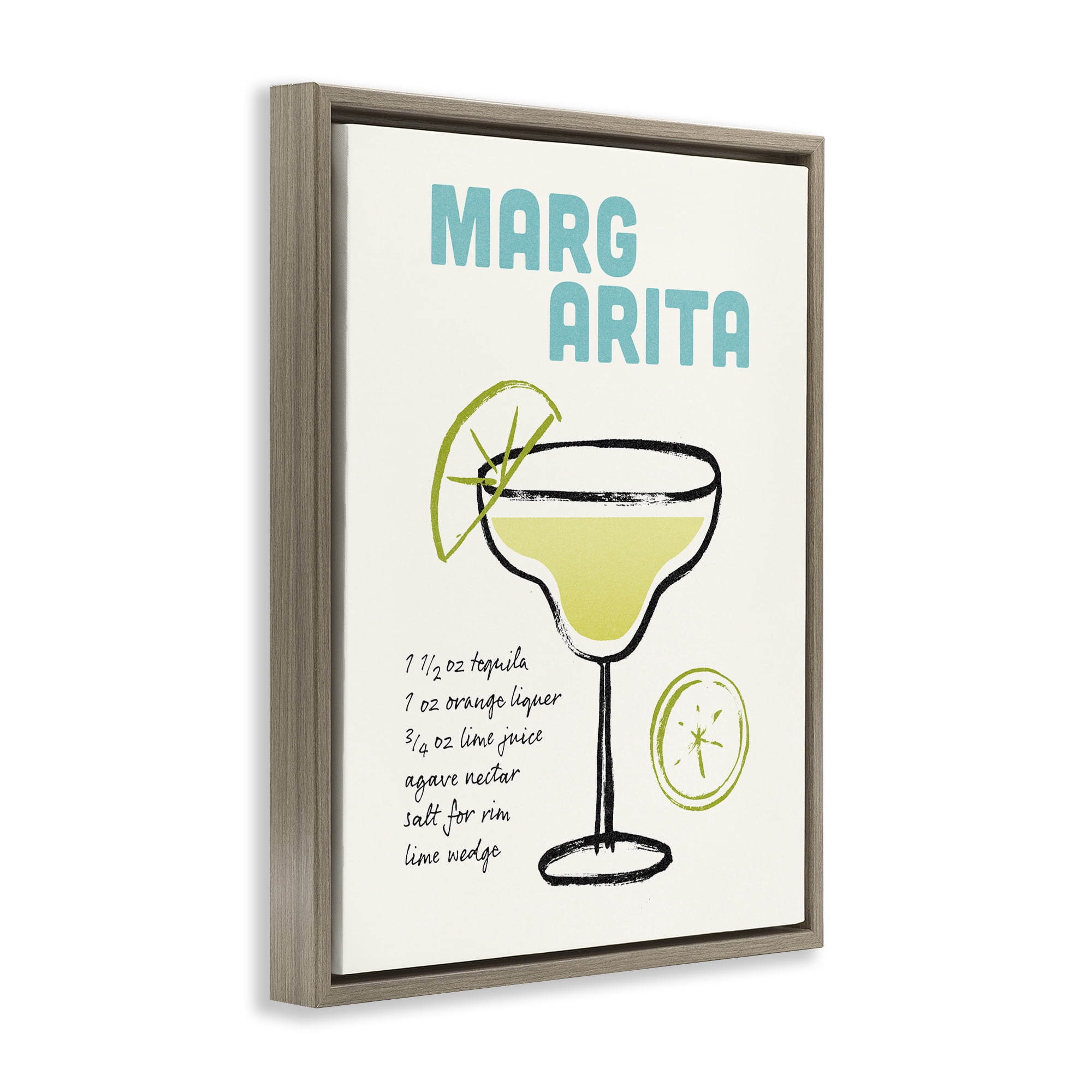 Stupell Industries Margarita Drink Recipe Food & Beverage Painting Brown Floater Framed Art Print Wall Art, 25 x 31