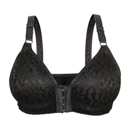 Ndbuld Bras for Women No Underwire Plus Size Women s Sexy Non Magnetic and Non Steel Ring Gathered Bra with Thin Cup and Adjustable Sexy Lace Bra Underwear On Claerance Black