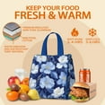 thumbnail image 5 of Pioneer Flower Floral Print Pattern Insulated Lunch Bag for Women & Adults,Large Portable Soft Cooler Lunch Bag,Thermal Food Storage Tote with Pearl Cotton,8.66L,8.75x5.75x9.5 Inch, 5 of 6