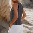 thumbnail image 5 of ATOYSOY Womens Fashionable Striped Sleeveless Vests V Neck Button Down Breathable Waistcoat Loose Comfortable Casual Tops Fashion Apparel For Summer Daily Beach Street Wear, 5 of 5