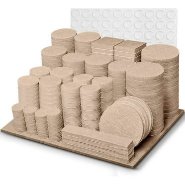 Annvchi Felt Furniture Pads, 5 mm, Beige, Round, Square, Fibers, Adhesive, 300 Piece Pack