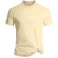 thumbnail image 2 of Tops para hombre, blusas y camisas de cuello redondo y manga corta para hombre, blusas de licra para hombre, de color liso, con cuello redondo, informales, deportivas, desmontables, con mangas cortas, 2 of 9