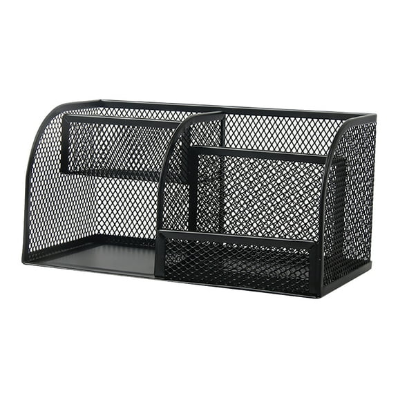 Guangmc Black Mesh Desk Organizer with 4 Compartments