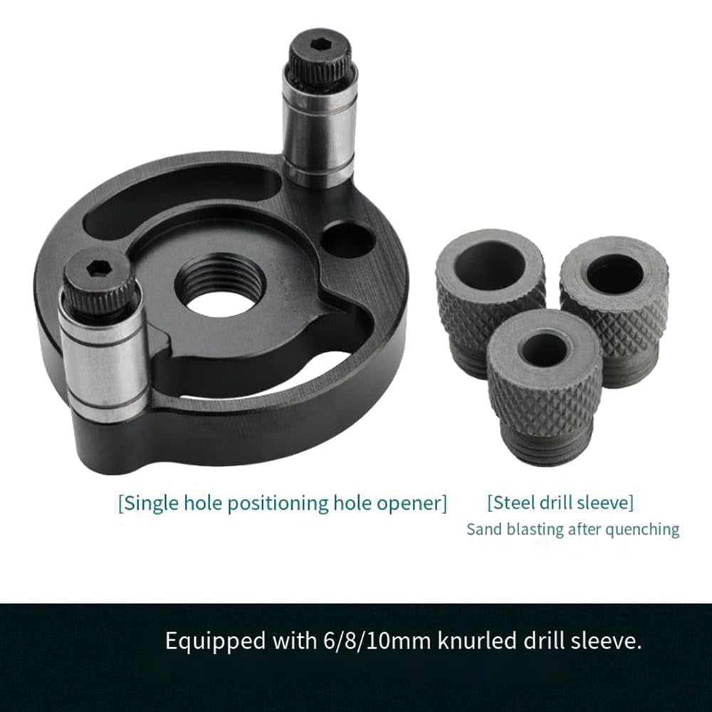 Precision Single Hole Positioning Puncher Versatile Woodworking Tool with 6mm 8mm 10mm Drill Bit Set Adaptive Center Punching Essential for DIY Crafts and Professional Woodworking