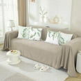 thumbnail image 5 of Eucalyptus Leaves Throw Pillow Covers 18 x 18 Inch Sage Green Leaf White Floral Decorative Pillows for Couch Sofa Bed Home Decor Set of 4, 5 of 6