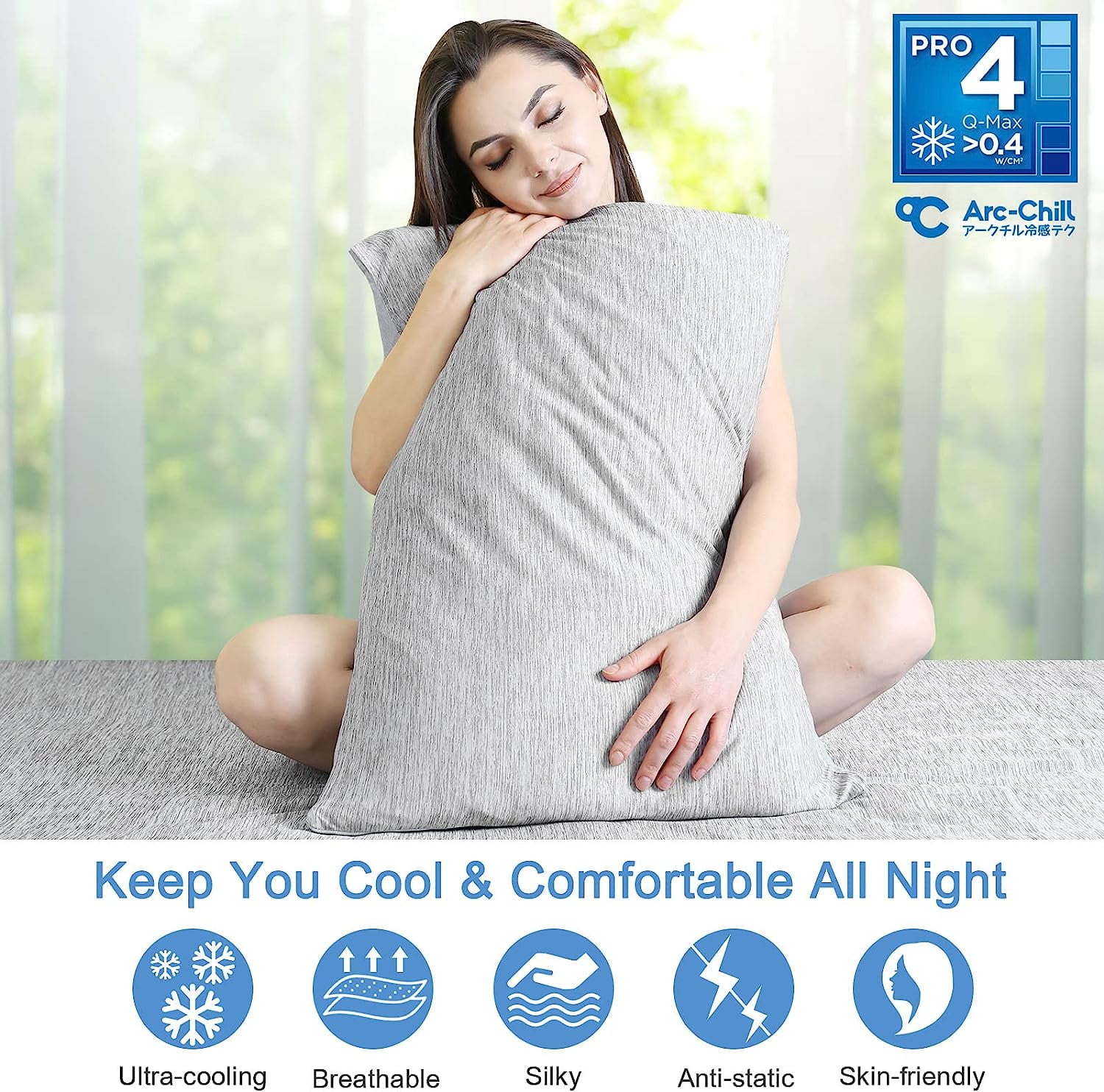 Calming Comfort - Set of 2 White Pillowcases for Cooling Knee