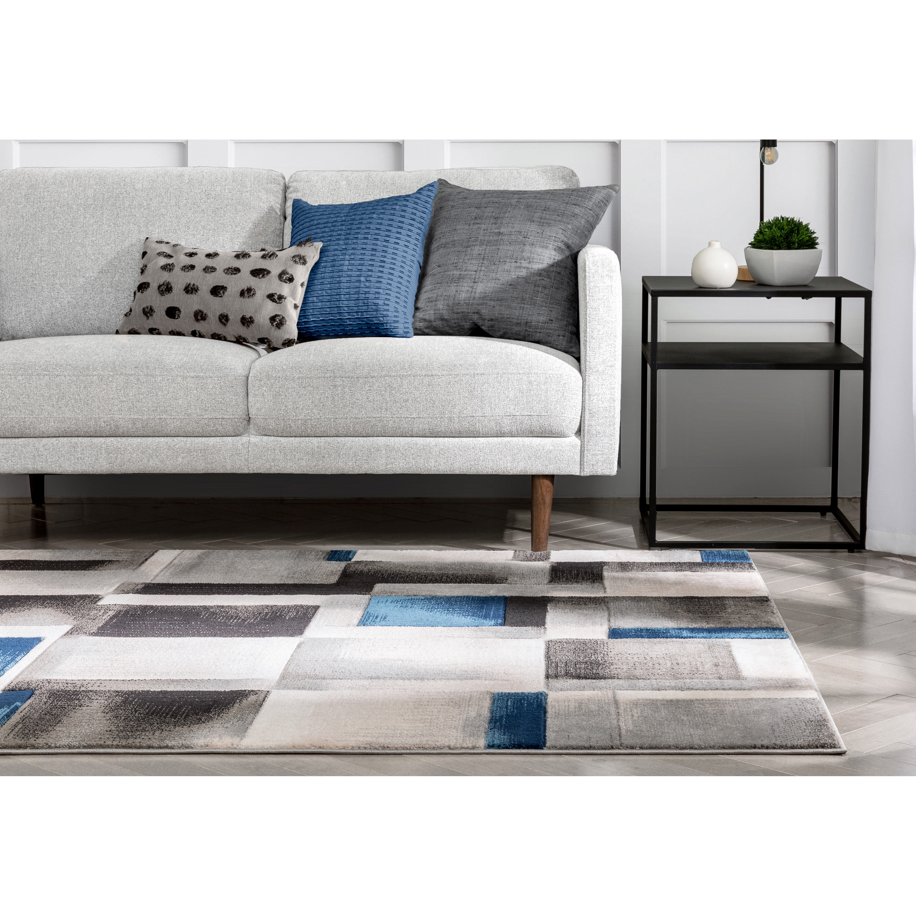 Well Woven Good Vibes Louisa Modern Geometric Blue 3'11" x 5'3" Area Rug