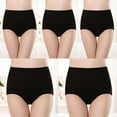 thumbnail image 3 of Ohufall Cotton High Waist Briefs Underwear for Women Plus Size Soft Breathable Seamless Hip Lift Tummy Control Panty,5-Pack, 3 of 5