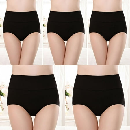 5 Pcs Everdries Panties for Women Over 60 Cotton Underwear High Waisted No Show Panties Underpants High Waist Full Coverage Briefs Base Low Rise Thong Lace Panty Stretch No Show Panties Clearance