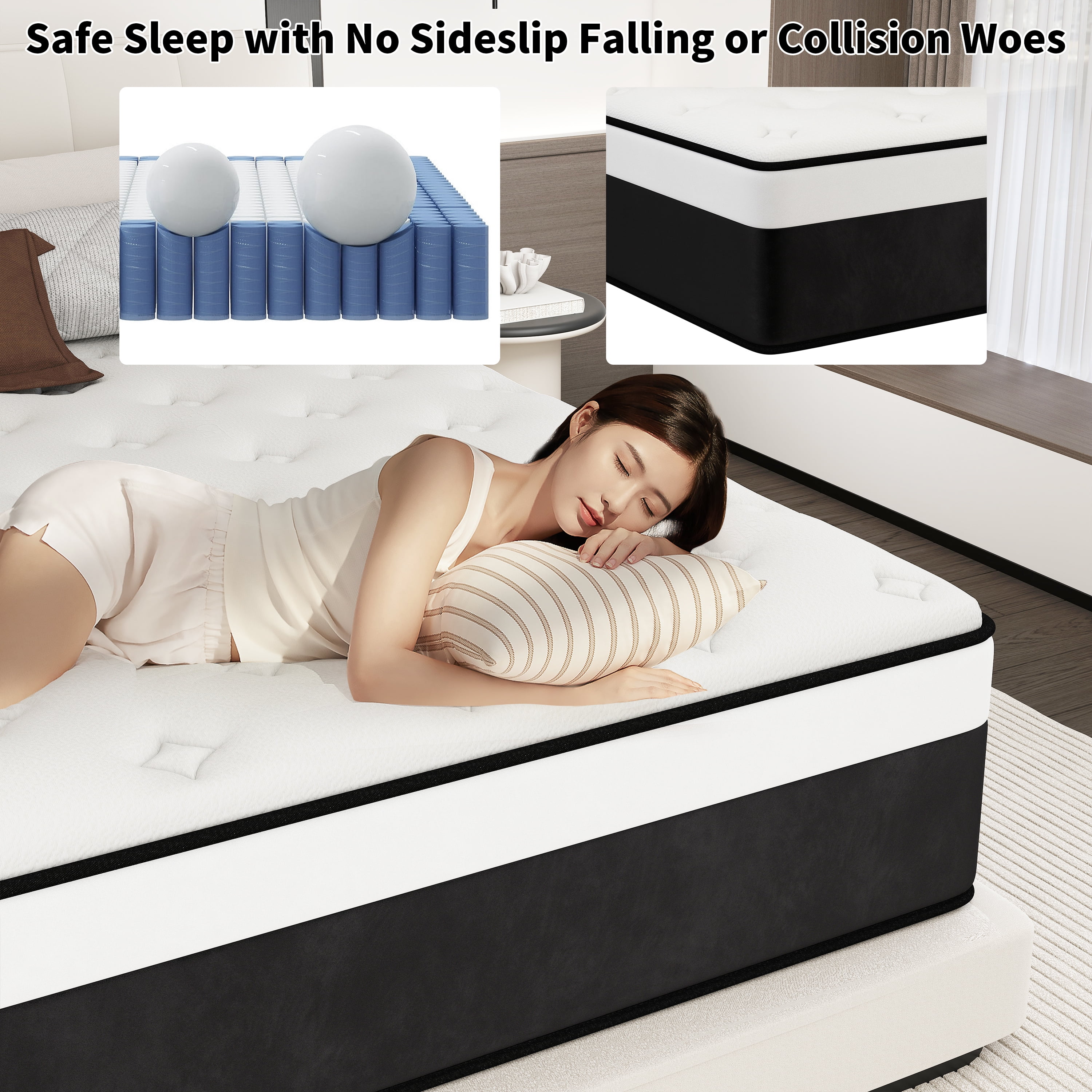 DalisTairy 14 inch Hybrid Mattress in a Box, Gel Memory Foam and Pocket Spring ,Queen Mattress