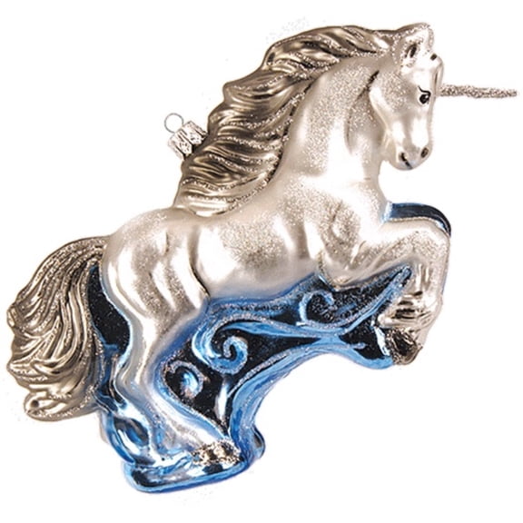 Unicorn Fantasy Horse Polish Glass Christmas Tree Ornament Holiday Decoration