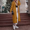 thumbnail image 2 of Wdgfv Hooded Open Front Cardigan for Women Cable Knit Sweaters Pocketed Oversized Knee Length Long Coats, 2 of 4