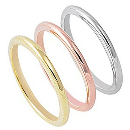 Sterling Silver Rolling Ring - Sterling Silver Women's Rolling Rose Yellow Gold-Tone Ring ( Sizes 5 6 7 8 9 10 11 12 ) Band 2mm Rings (Size 8)