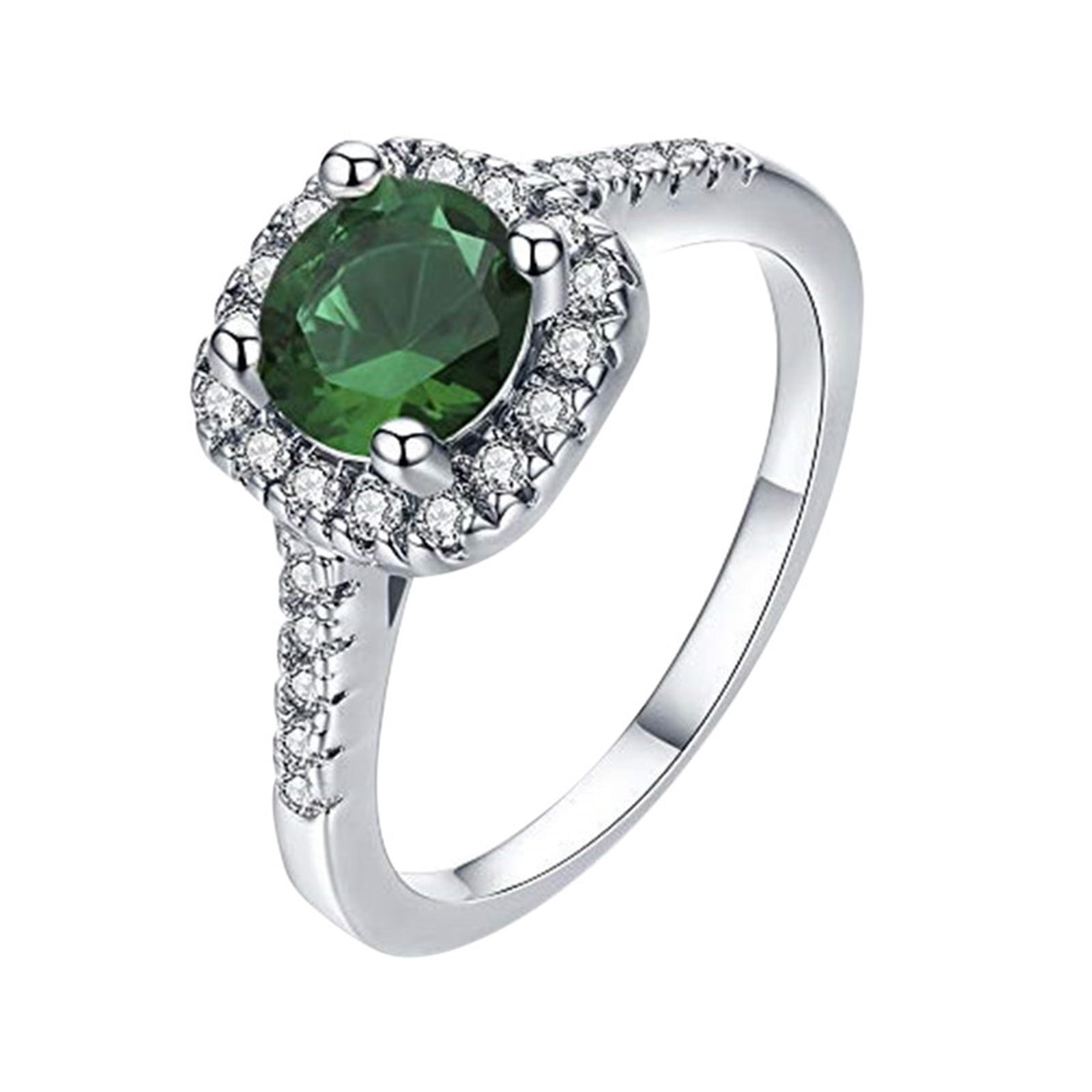 Wedding Engagement Jewelry Gift White Stone Ring Handmade Luxury Cut 