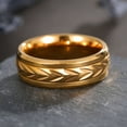 thumbnail image 4 of GY Yellow Gold Plated 8mm Titanium Steel Mens Ring Men Wedding Band Man Ring, 4 of 7