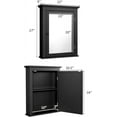 thumbnail image 2 of RONG-3 Bathroom Cabinet with Mirror, Mirrored Wall-Mounted Storage Medicine Cabinet w/Single Door & Adjustable Shelf , Multipurpose Wall Cabinet for Bathroom，Black, 2 of 8