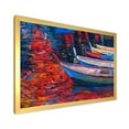 thumbnail image 2 of Boats During Warm Sunset Resting On The Water IX 40 in x 30 in Framed Painting Canvas Art Print, by Designart, 2 of 4