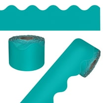 Carson Dellosa 65' Teal Rolled Scalloped Bulletin Board Borders (1 roll)