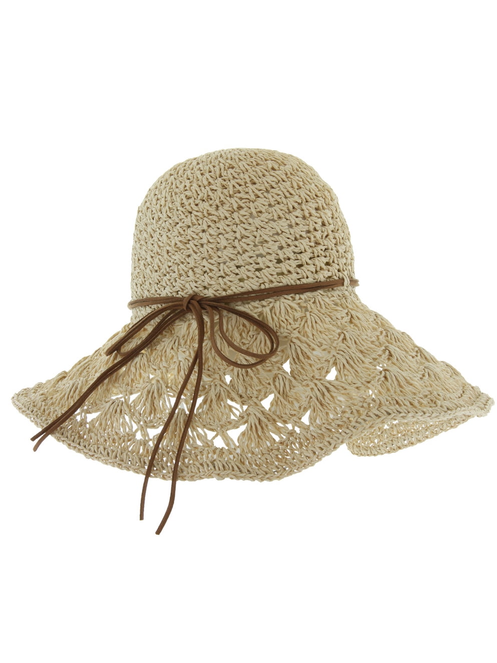 Straw bucket hat with string Clearance