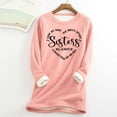 thumbnail image 2 of Feancey Fleece Lined Sweatshirt Women Plus Size Winter Thermal Tops Trendy Letter Print Crewneck Pullover Comfy Fuzzy Loungewear Pajamas Pink 4XL, 2 of 4